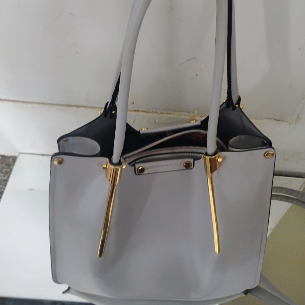 Elegant Gray and Gold Women's Handbag